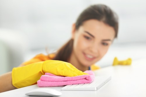 Kitchen deep cleaning in a Mayfair property focusing on appliances and worktops