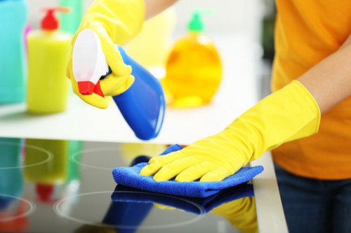 Local cleaners working in a central Mayfair property
